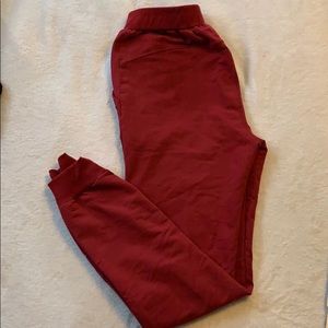 Women’s red joggers